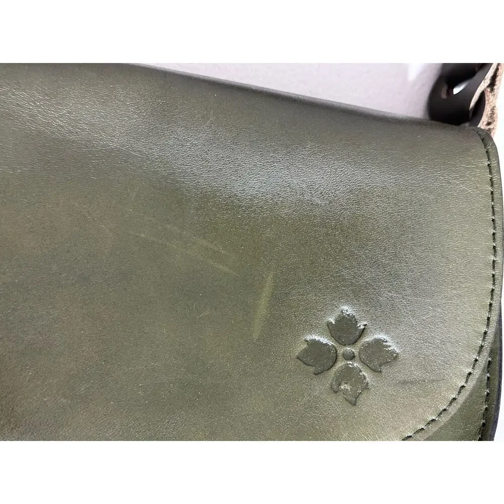Patricia Nash Vintage Leather Chelsey Chainlink Olive Green Crossbody